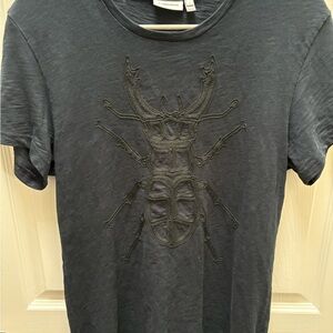 J.Lindeberg Charcoal Tee with Embroidered Beetle - Rare!
